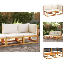Canapé de jardin avec coussins 2 places bois massif d'acacia - Canapé De Jardin - Canapé Extérieur - Mobilier De Jardin - Meubles De Jardin - Acacia