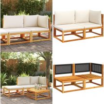 Canapé de jardin avec coussins 2 places bois massif d'acacia - Canapé De Jardin - Canapé Extérieur - Mobilier De Jardin - Meubles De Jardin - Acacia