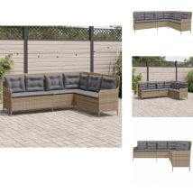 Vidaxl - Canapé de jardin avec coussins forme de l beige résine tressée - Canapé De Jardin - Canapés De Jardin - Canapé D'extérieur - Canapé De