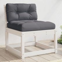 Canapé de jardin, canapé d'extérieur, Canapé droit avec coussins blanc bois de pin solide CON9188 design in