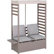 Canapé de jardin en acier FARO - 142cm x 128cm, Gris
