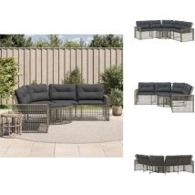 Vidaxl - Canapé de jardin et coussins et repose-pied en forme de l rotin - Canapé De Jardin - Canapés De Jardin - Canapé D'extérieur - Canapé De