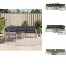 Vidaxl - Canapé de jardin et coussins et repose-pied en forme de l rotin - Canapé De Jardin - Canapés De Jardin - Canapé D'extérieur - Canapé De
