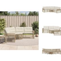 Vidaxl - Canapé de jardin et coussins et repose-pied en forme de l rotin - Canapé De Jardin - Canapés De Jardin - Canapé D'extérieur - Canapé De