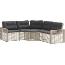 Canapé de jardin et coussins et repose-pied en forme de l rotin Vidaxl