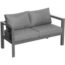 Hesperide - Canapé de jardin Evasion 2 places graphite en aluminium traité époxy - Hespéride