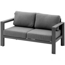 Canapé de jardin Évasion graphite 2 places en aluminium et oléfine - Hespéride