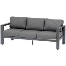 Canapé de jardin Évasion graphite 3 places en polyester et aluminium - Hespéride