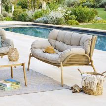 Hesperide - Canapé de jardin Meloane beige 2 places en acier polyester - Hespéride