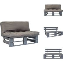 Canapé de jardin palette avec coussins gris Pinède - Canapé Jardin - Canapé Palette - Mobilier De Jardin - Meubles De Jardin - Terrasse