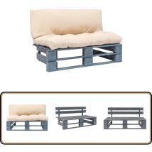 Canapé de jardin palette avec coussins sable Pinède - Canapé Jardin - Canapé Palette - Mobilier De Jardin - Meubles De Jardin - Terrasse