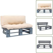 Canapé de jardin palette avec coussins sable Pinède - Canapé Jardin - Canapé Palette - Mobilier De Jardin - Meubles De Jardin - Terrasse