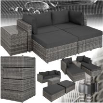 Canapé de jardin san domino modulable - gris clair/gris foncé
