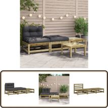 Canapé de jardin sans accoudoirs avec coussins et repose-pieds - Canapé Jardin - Mobilier Extérieur - Jardin Design - Ensemble Salon De Jardin