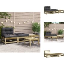 Canapé de jardin sans accoudoirs avec coussins et repose-pieds - Canapé Jardin - Mobilier Extérieur - Jardin Design - Ensemble Salon De Jardin