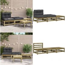 Canapé de jardin sans accoudoirs avec coussins et repose-pieds - Canapé Jardin - Mobilier Extérieur - Jardin Design - Ensemble Salon De Jardin