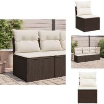 Canapé de jardin sans accoudoirs coussins brun résine tressée - Canapé De Jardin - Salon De Jardin - Mobilier De Jardin - Résine Tressée - Rotin