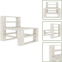 Canapé de milieu palette de jardin bois blanc - Canapé Jardin - Banc Jardin - Mobilier De Jardin - Terrasse - Jardin