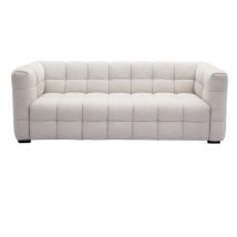 Miliboo - Canapé design 3 places en tissu effet velours texturé beige corto