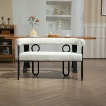 Okwish - Canapé couple double, dossier arrondi, canapé décontracté moderne et confortable, tissu chenille beige, forme unique, adapté au salon,