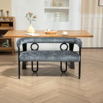 Okwish - Canapé double paire, design à dossier arrondi, canapé décontracté moderne et confortable, tissu chenille gris, forme unique, adapté au