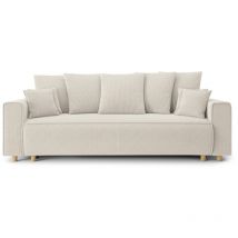 Baïta - Canapé droit chartrons convertible velours côtelé beige 3 places