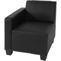 Canapé-élément Lyon, élément latéral gauche, modulaire, simili-cuir, noir