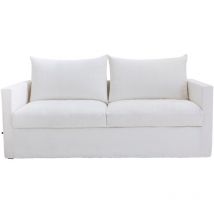 Harmony - Canapé en Lin Brooklyn Haomy Blanc 185x95x92 cm
