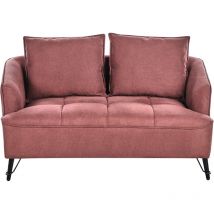 Canapé en Tissu Polyester 2 Places Rembourré Bordeaux Hobro
