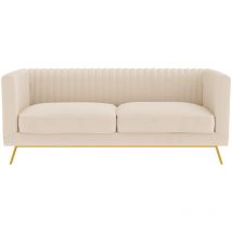 Canapé 2 places en velours beige - gatsby