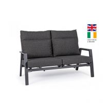 Iperbriko - Canapé Inclinable 2 Places Kledi Anthracite - 152x81x98 cm