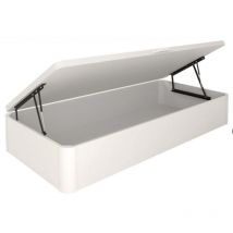 Colchones - Canape Juvenil con apertura lateral de cochones.es madera acabado blanco tapa tapizada Medidas 105X190