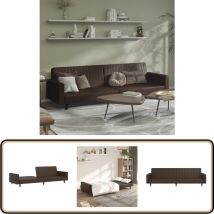Vidaxl - Canapé-lit 2 places marron similicuir - Canapé Lit - Canapé Convertible - Meuble Salon - Sofa Bed - Literie