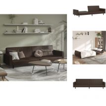 Vidaxl - Canapé-lit 2 places marron similicuir - Canapé Lit - Canapé Convertible - Meuble Salon - Sofa Bed - Literie