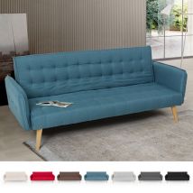 Modus Sofà - Canapé convertible 3 places clic clac en tissu inclinable design nordique Malibu - Bleu