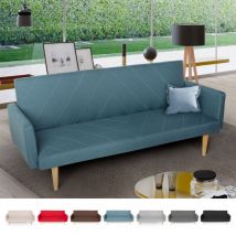 Modus Sofà - Canapé convertible 3 places clic clac inclinable en tissu design nordique Perla - Bleu