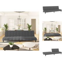 Vidaxl - Canapé-lit à 2 places gris foncé velours - Canapé Lit - Canapé Convertible - Meuble Salon - Canapé 2 Places - Fauteuil Convertible
