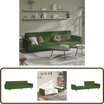 Vidaxl - Canapé-lit à 2 places vert foncé velours - Canapé Lit - Canapé Convertible - Meuble Salon - Canapé 2 Places - Fauteuil Convertible