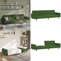 Vidaxl - Canapé-lit à 2 places vert foncé velours - Canapé Lit - Canapé Convertible - Meuble Salon - Canapé 2 Places - Fauteuil Convertible - Home &