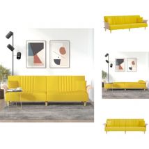 Canapé-lit avec accoudoirs jaune clair tissu - Canapé Convertible - Canapé Lit - Canapé Design - Canapé Moderne - Canapé Couleur Jaune