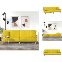 Vidaxl - Canapé-lit avec accoudoirs jaune clair tissu - Canapé Convertible - Canapé Lit - Canapé Design - Canapé Moderne - Canapé Couleur Jaune