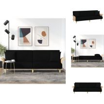 Canapé-lit avec accoudoirs noir tissu - Canapé Convertible - Canapé Lit - Canapé Design - Canapé Moderne - Canapé Noir
