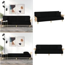 Vidaxl - Canapé-lit avec accoudoirs noir tissu - Canapé Convertible - Canapé Lit - Canapé Design - Canapé Moderne - Canapé Noir - Home & Living