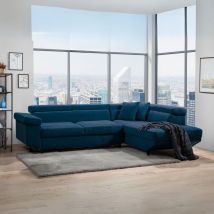 Canapé-lit bleu 297x206x77 cm