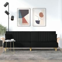 Design In - Canapé-lit Canapé fixe Canapé convertible avec accoudoirs noir tissu 80094