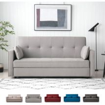 Banquette clic-clac 185 x 90 deux places en tissu avec coffre Zalto - Gris clair