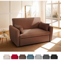 Modus Sofà - Canapé convertible 2 places clic clac design moderne en tissu porto rico - Marron
