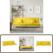 Vidaxl - Canapé-lit jaune clair tissu - Canapé Convertible - Canapé Lit - Canapé Design - Canapé Moderne - Canapé Couleur Jaune