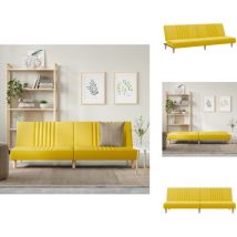 Vidaxl - Canapé-lit jaune clair tissu - Canapé Convertible - Canapé Lit - Canapé Design - Canapé Moderne - Canapé Couleur Jaune