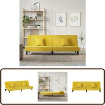 Vidaxl - Canapé-lit jaune Velours - Canapé Convertible - Canapé Lit - Canapé Velours - Canapé Design - Meuble Salon